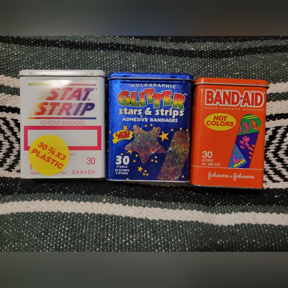 Bandaid Lot Of 3 Packs Stat Strips Glitter Stars And Stripes Johnson And Johnson